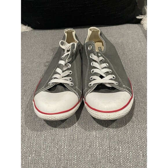 Converse Women CTAS Gray‎ Canvas Low Top Sneakers with Red Trim, 113896F, Size 8 - Picture 4 of 8